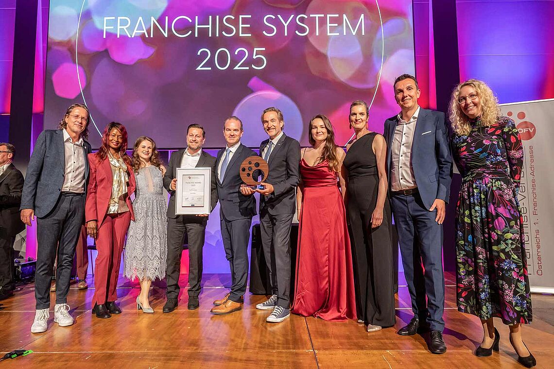 Die Sieger des Awards auf der Bühne