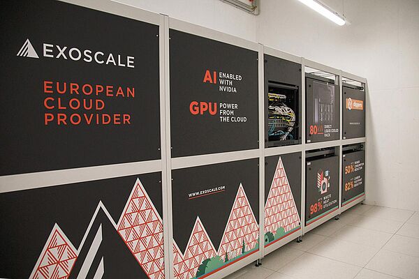 Rechenzentrum von Cloudanbieter Exoscale, Logo
