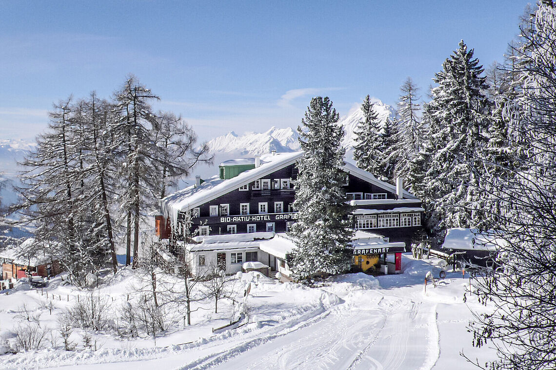 Winteransicht Biohotel Grafenast