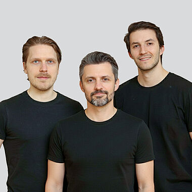 Gruppenfoto Florian Hasibar, Marco Gloeckl und Fabian Hemmerich
