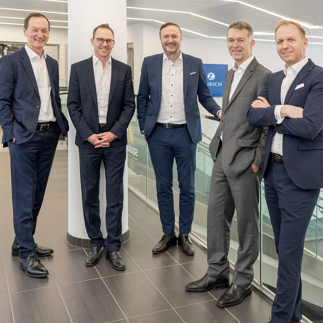 Gruppenfoto Erwin Mollnhuber, Claudio Passardi, René Unger, Kurt Möller und Hubert Sprosec