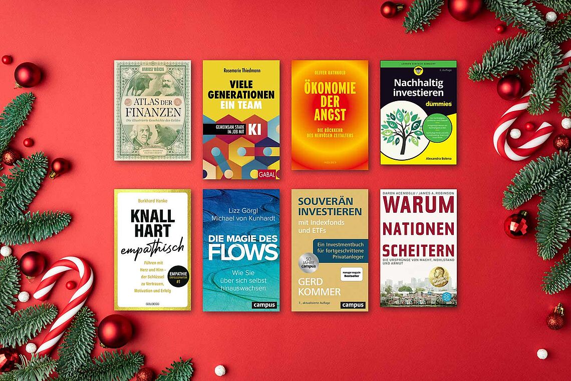 Acht Buch-Cover Bücher zum Verschenken