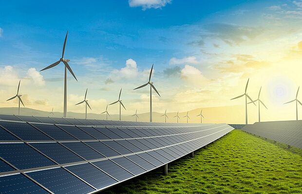 Windräder und Photovoltaikanlagen