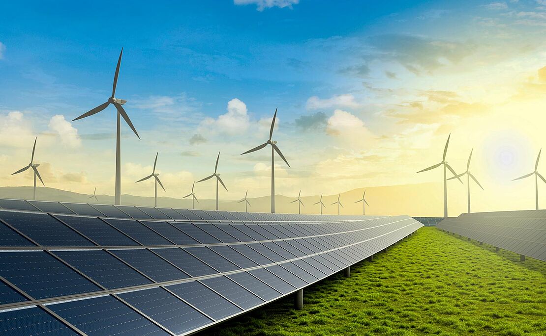 Windräder und Photovoltaikanlagen