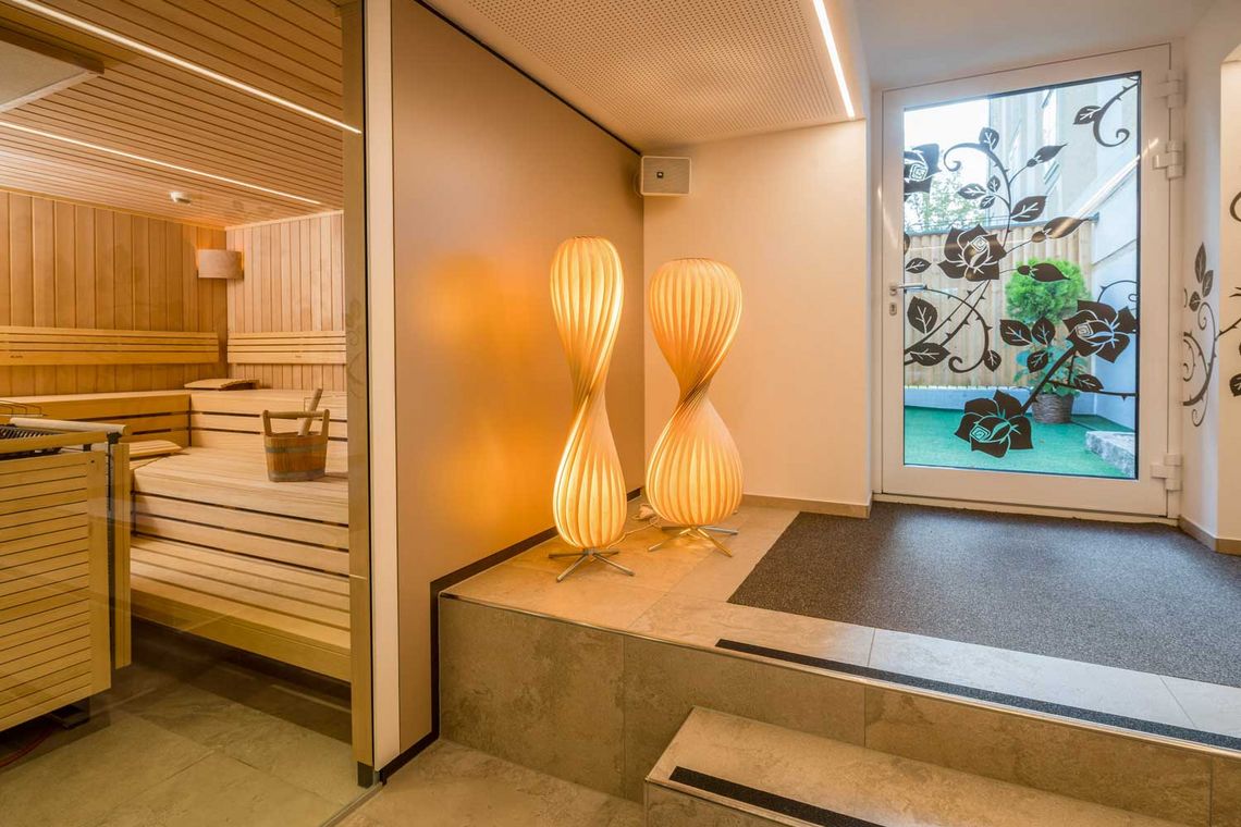 Sauna im neu gestalteten Wellnessbereich Schlosshotel Rosenau