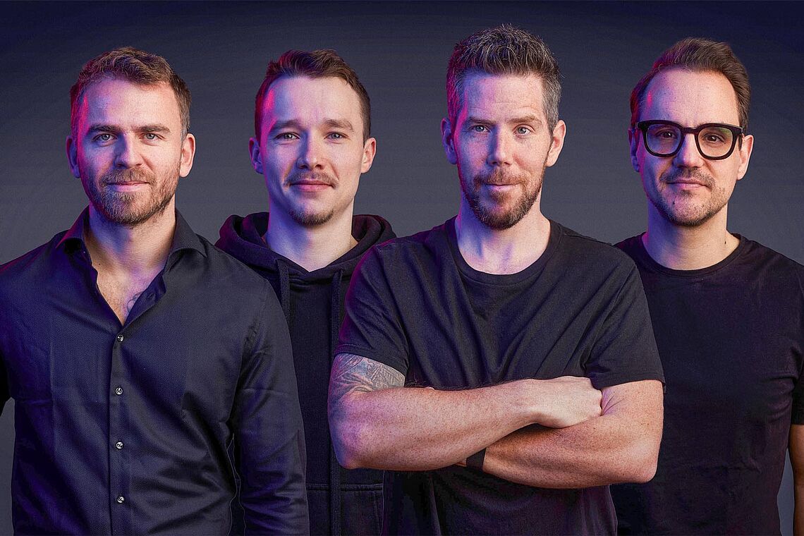 Michael Gasparik, Christoph Hanausek, Michi Peklo und Rene Hundertpfund