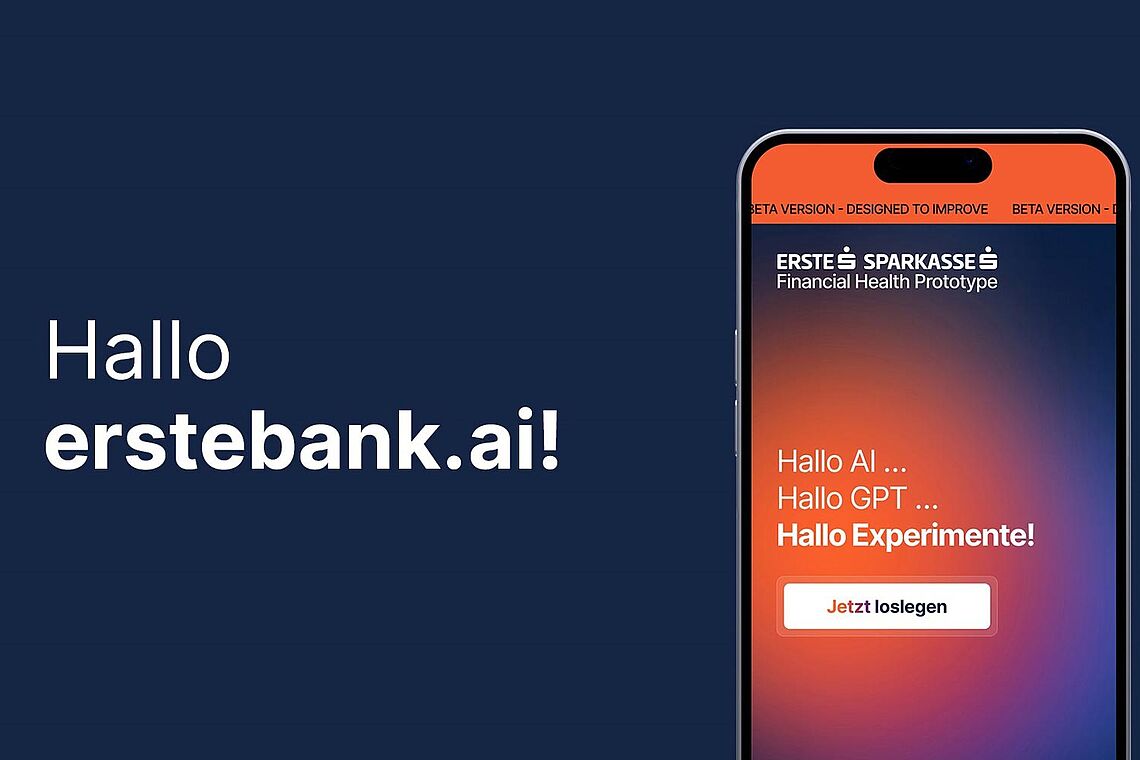 Foto eines Handy mit dem Erste Bank Chatbot am Display