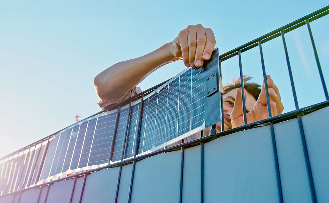 Montage eines Solarzaunes