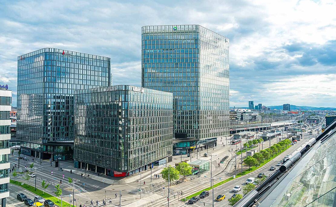 Drei Bürotürme am Wiener Hauptbahnhof