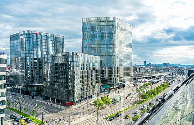 Drei Bürotürme am Wiener Hauptbahnhof
