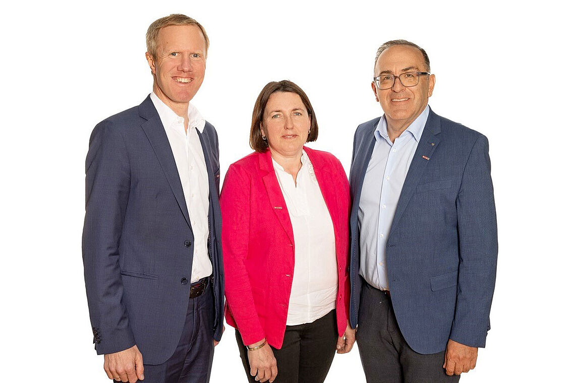 Gruppenfoto Julius Kiennast, Margit Andert und Christian Prauchner.