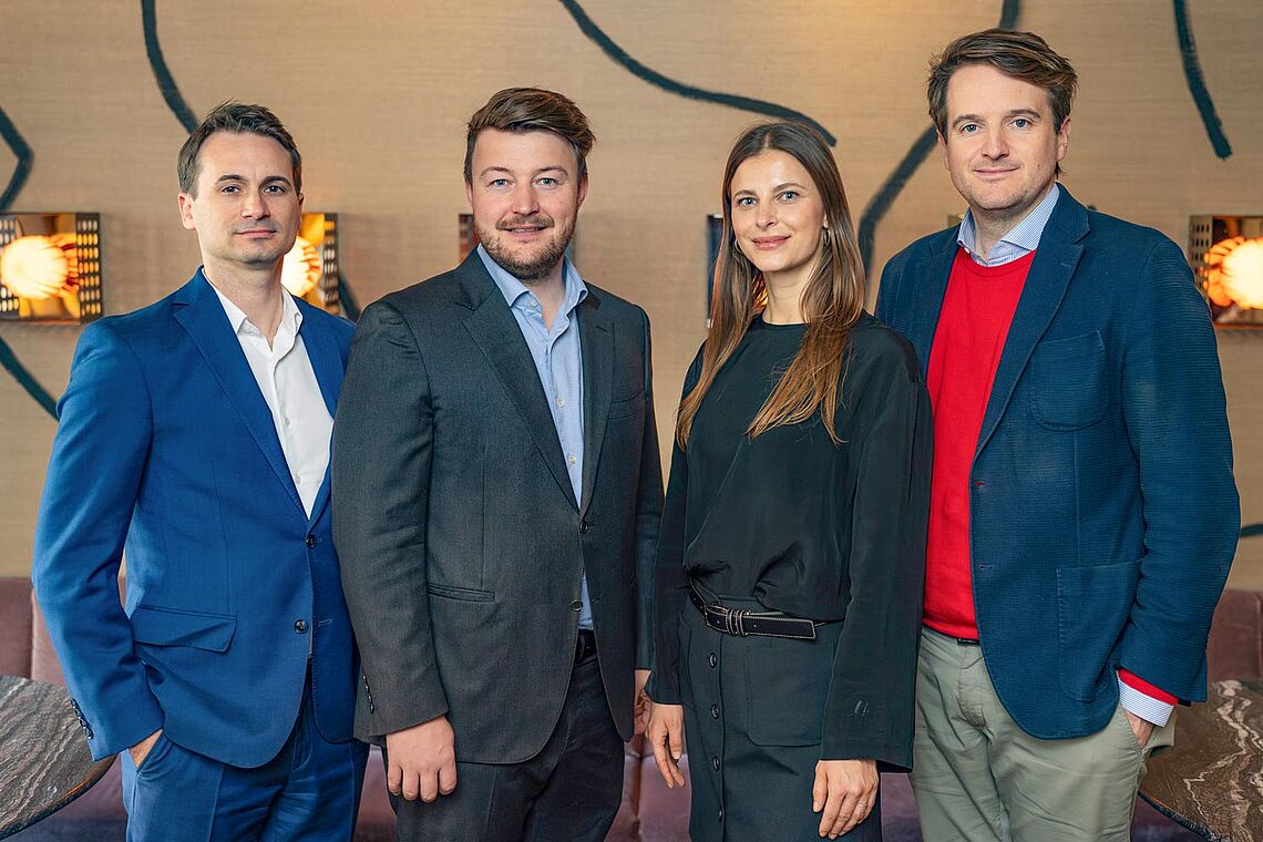Gruppenfoto Lennart Braun, Eduard Fröschl, Franziska Sumberaz, Maximilian Nimmervoll