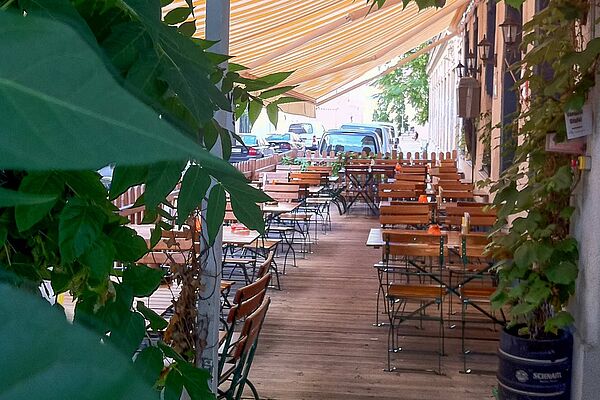 Schanigarten vom Burger-Lokal Hawidere