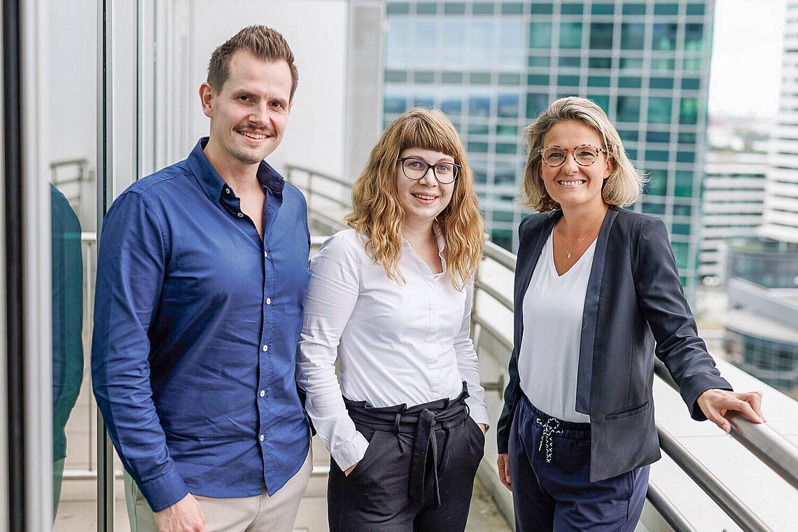 Gruppenfoto Marc Wuelpern, Julia Tatzer und Anna Delion
