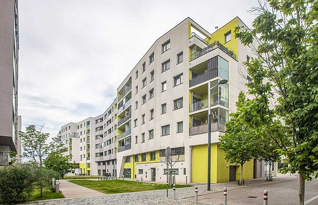 Wohnhausanlage in der Wiener Seestadt