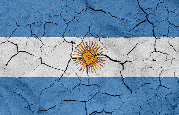 Zersplitterte Argentinien-Flagge