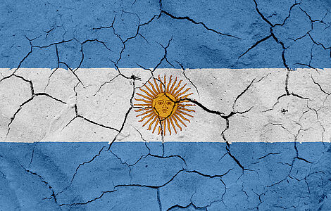 Zersplitterte Argentinien-Flagge