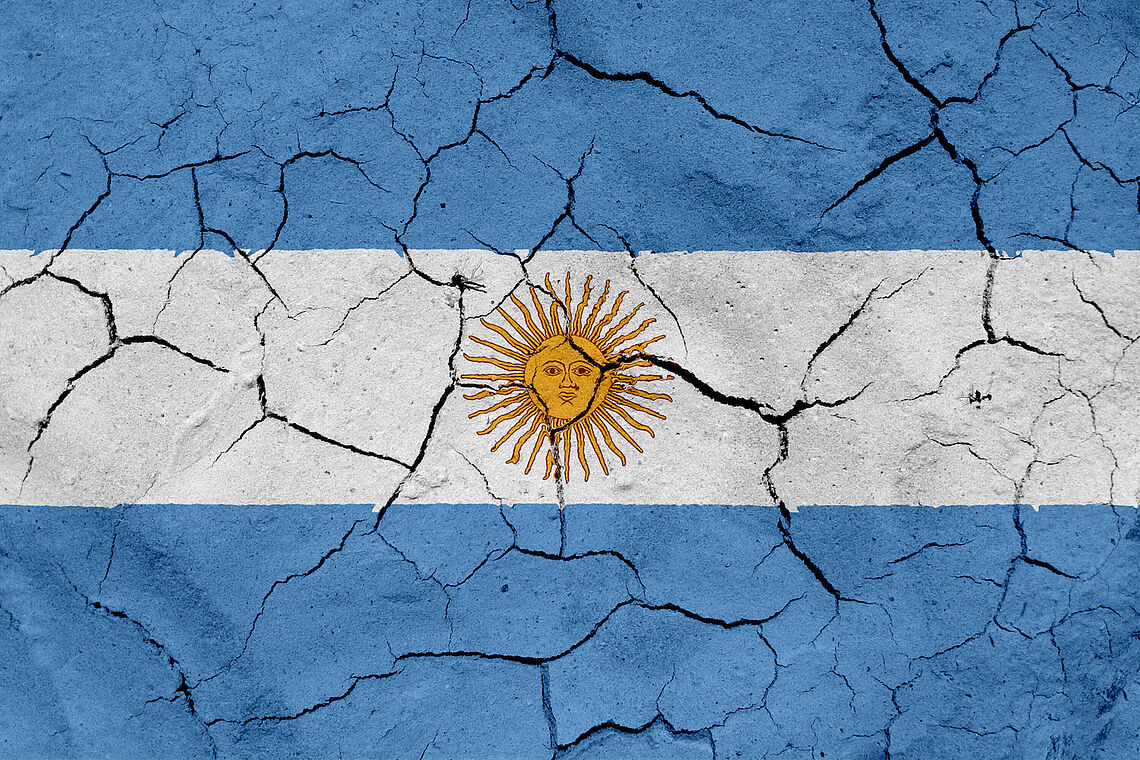 Zersplitterte Argentinien-Flagge