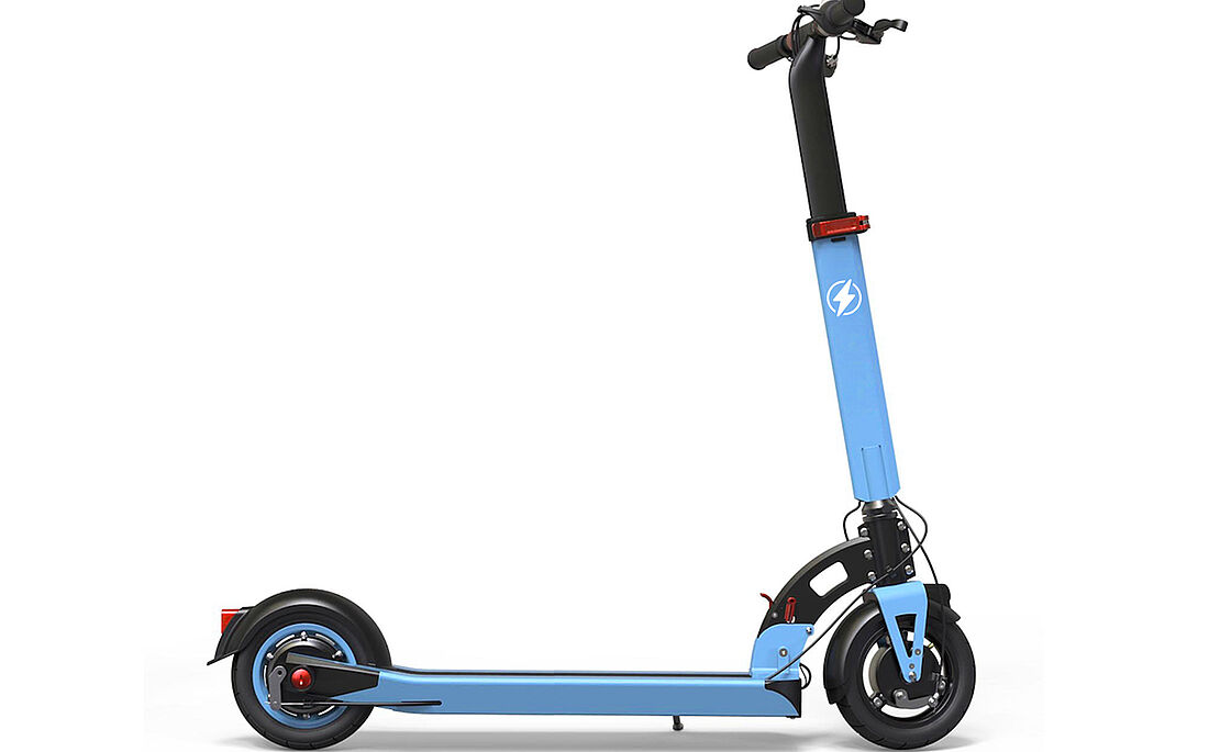 Blau-schwarzer E-Scooter