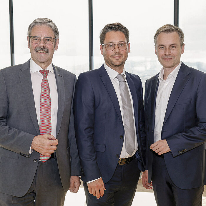 Gruppenfoto Erwin Hameseder, Oliver Gorbach und Martin Hauer