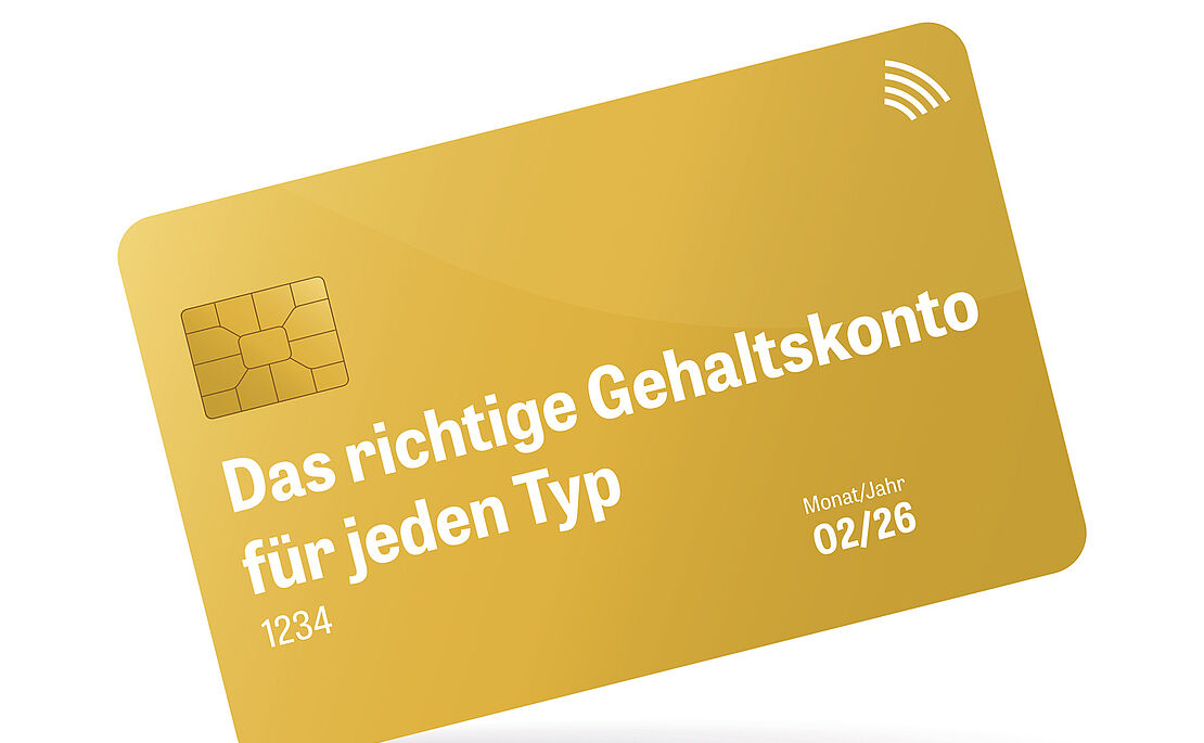 Abbildung einer goldenen Debitkarte