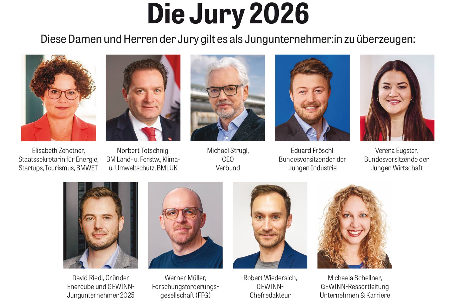 Foto der Jury GEWINN-Jungunternehmer:innen-Wettbewerb 2026